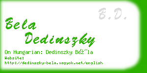 bela dedinszky business card